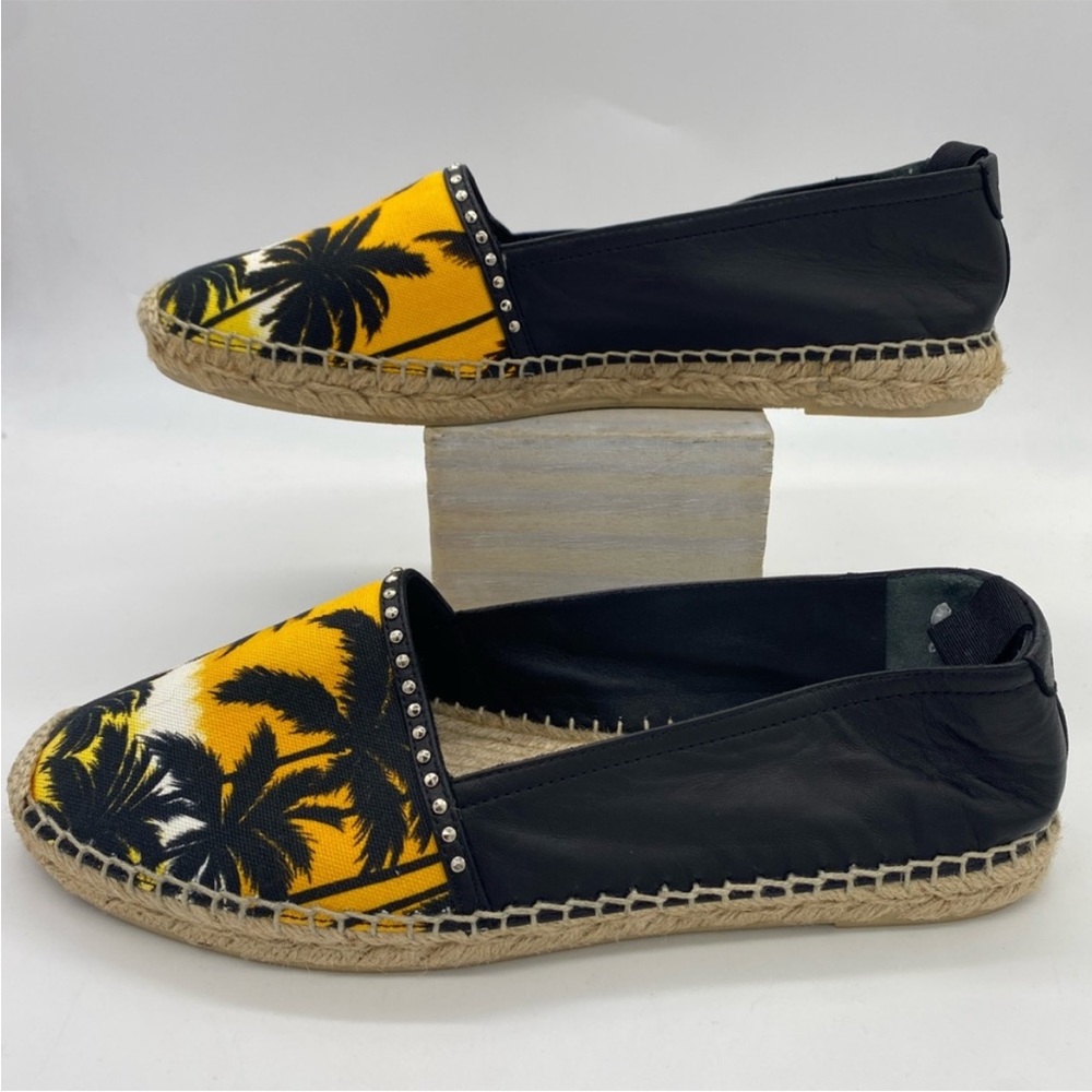 SAINT LAURENT Leather Printed Espadrilles
